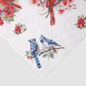 Kerst Kardinalen Blauwe Vogels Elementen Decoupage Tissuepapier (Detail)
