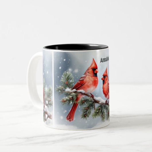 Kerst Kardinalen in de Snow 2 Mok (Voorkant links)