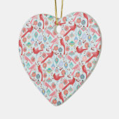 Kerst Kardinalen Midcentury Modern Keramisch Ornament (Links)