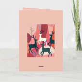 Kerst Kariboe Roze Kitsch Midden-Eeuws Retro Kaart (Achterkant)