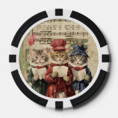Kerst Karolingische Katten, Feline Kerstkoor Poker Chips (Voorkant)