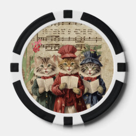 Kerst Karolingische Katten, Feline Kerstkoor Poker Chips