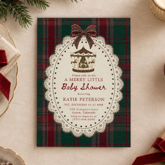Kerst Karrousel Boog Kerstmis Baby Shower Kaart