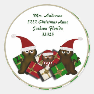 Kerst Kat Adres Stickers