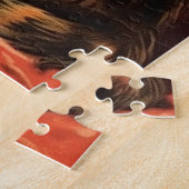 Kerst Kat bij het raam Legpuzzel (Zijkant)