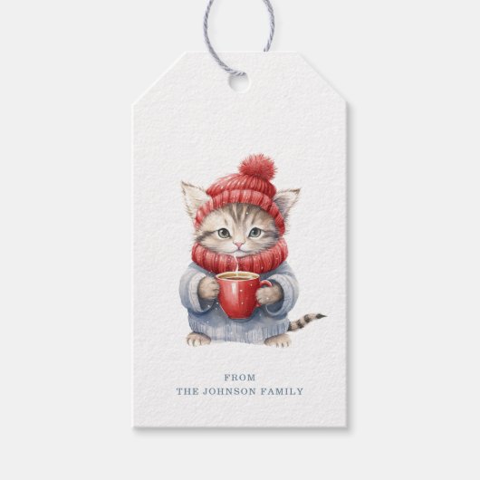 Kerst Kat Cadeau Labels Cadeaulabel (Voorkant)
