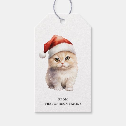 Kerst Kat Cadeau Labels Cadeaulabel (Voorkant)