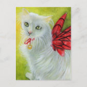 Kerst Kat Crimson Wings Briefkaart (Voorkant)