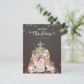 Kerst Kat en Honden Schattige Kerst Kaart (Staand voorkant)