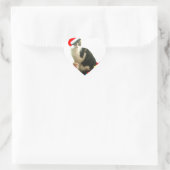 Kerst kat en schattig engeltje hart sticker (Tas)