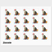 Kerst kat en schattig engeltje vierkante sticker (Vel)