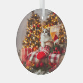 Kerst Kat Glas Ornament (Voorkant Rechts)