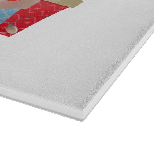 Kerst Kat Glassnijplank Snijplank (Hoek)