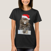Kerst Kat Humbug Foto Vrouwen Basic T-shirt (Voorkant)