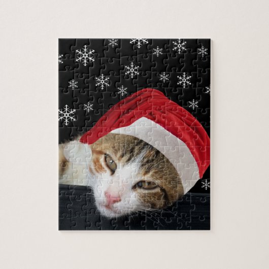 Kerst Kat Jigsaw Puzzel (Verticaal)
