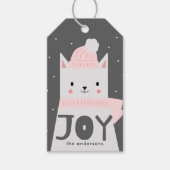 Kerst Kat JOY Custom Cadeaulabel (Voorkant)
