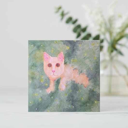 Kerst Kat Kaart (Staand voorkant)