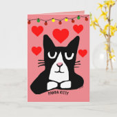 KERST KAT KAARTEN, PANDA KITTY KAART (Gele Bloem)