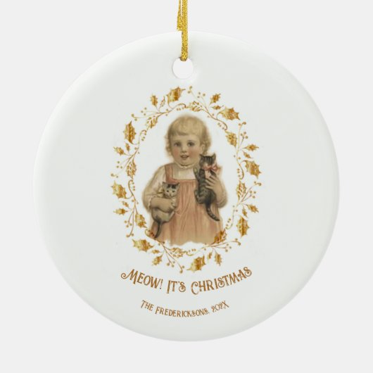 Kerst Kat  Keramisch Ornament (Achterkant)