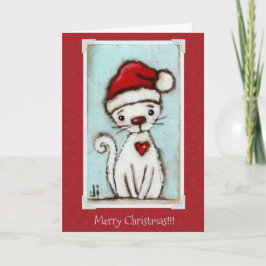 Kerst Kat - Kerstkaart Feestdagen Kaart