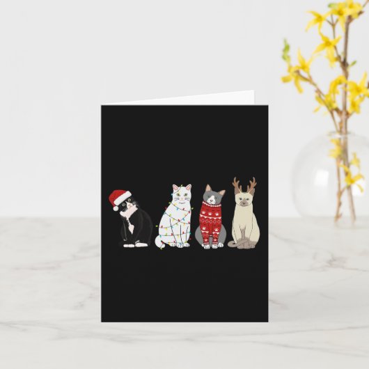 Kerst Kat Leuk Kat Liefhebbers Kat Mam Kat Pap Kaart (Gele Bloem)