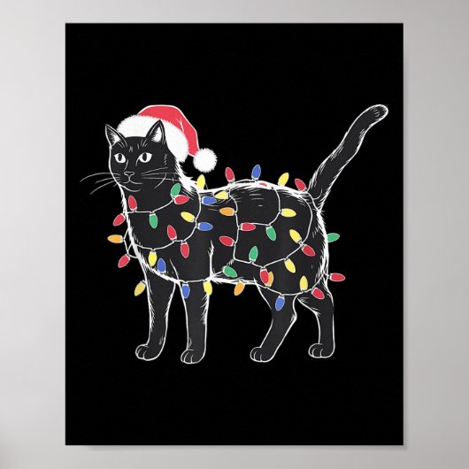 Kerst Kat Mannen Vrouwen Kinder Poster (Voorkant)