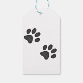Kerst Kat met blauw Pet Cadeaulabel (Achterkant)