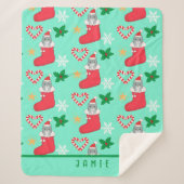 Kerst Kat Originele Art Sherpa Deken (Voorkant)