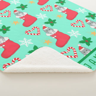 Kerst Kat Originele Art Sherpa Deken