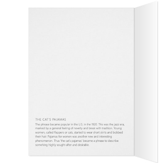 Kerst Kat pyjama Grappig  CC0617 Kaart (Binnen (Links))