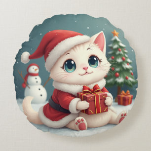 Kerst Kat Ronde kussen
