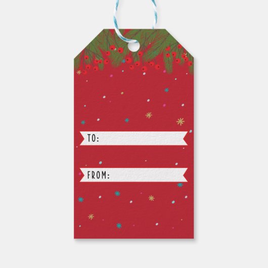 Kerst Kat Rood Cadeaulabel (Achterkant)