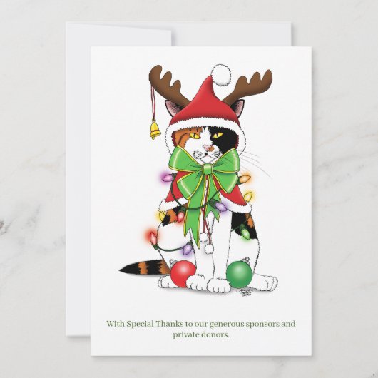 Kerst Kat Shelter Rescue Open Huis Kaart (Achterkant)