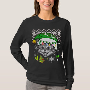 Kerst Kat Sneeuwvlok Rendieren T-shirt