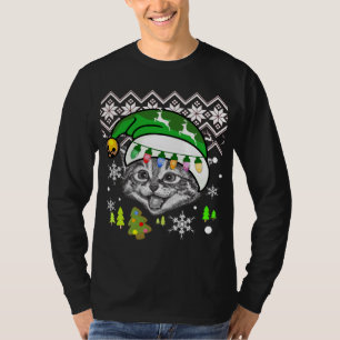Kerst Kat Sneeuwvlok Rendieren T-shirt