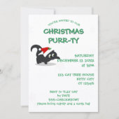 Kerst Kat Spint-ty Vakantie Party Uitnodiging (Voorkant)