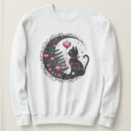 Kerst Kat sweatshirt Wit zacht dames