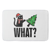 Kerst Kat Tipping Xmas Boom Grappig Badmat (Voorkant)