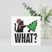 Kerst Kat Tipping Xmas Boom Grappig Kaart (Staand voorkant)
