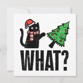 Kerst Kat Tipping Xmas Boom Grappig Kaart (Achterkant)