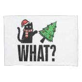 Kerst Kat Tipping Xmas Boom Grappig Kussensloop (Voorkant)