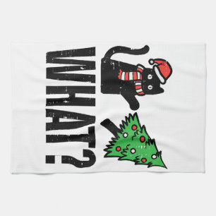 Kerst Kat Tipping Xmas Boom Grappig Theedoek
