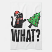 Kerst Kat Tipping Xmas Boom Grappig Theedoek (Verticaal)