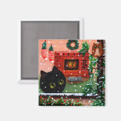Kerst Kat Uil Creationarts Magneet (Voorkant / Achterkant)