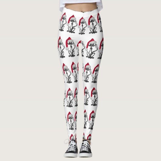 Kerst Kat Vakantie Leggings (Voorkant)