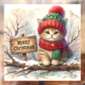 Kerst Kat venster Cling Raamsticker (Vel 2)