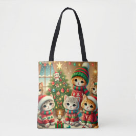 Kerst Kat vieren Tote Bag