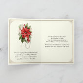 Kerst Katholiek Goud Kruis Poinsettias Feestdagen Kaart (Binnen)