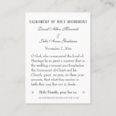 Kerst Katholieke bruiloft gunst Heilige Kaart Visitekaartje (Achterkant)