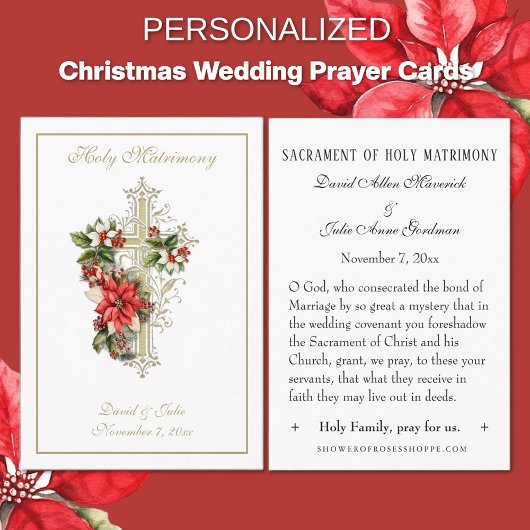 Kerst Katholieke bruiloft gunst Heilige Kaart Visitekaartje